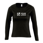 Katoenen T-shirts met lange mouwen voor dames, 150 g/m2 SOL'S Majestic weergave met bedrukking