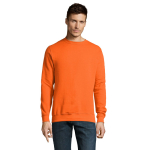 Sweatshirt met zeefdruk van 280 g/m2 katoen en polyester SOL'S New Supreme kleur oranje