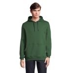 Sweatshirt met capuchon van katoen en polyester 280 g/m2 SOL'S Snake kleur donkergroen tweede foto weergave