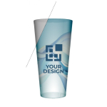 Resistente transparante plastic beker van 400 ml Social met afdrukgebied
