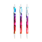 Duurzame pennen met blauwe inkt BIC® Clic Stic kleur wit bekijken met bedrukking