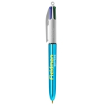 Bic pennen met glanzende afwerking bedrukken BIC® 4 Colors Shine kleur blauw