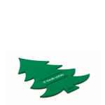 Bestekset personaliseren in kerstboomvorm kleur groen weergave met bedrukking
