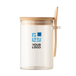 Kristallen suikerpot met lepel en logo 600ml Crystal Sugar weergave met bedrukking