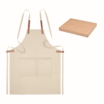 Schort laten bedrukken van biologisch katoen 340 g/m2 Organic Cotton kleur beige
