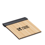 Bamboe-ijskrabber met logo met wisser Bamboo weergave met bedrukking