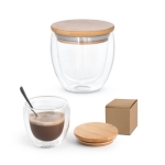 Dubbelwandige glazen beker met deksel en 250 ml Vacuum Small