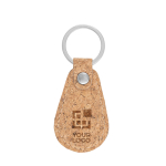 Houten sleutelhanger graveren voor reclame Cork Oval met afdrukgebied