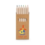 6 kleurpotloden in een kartonnen doosje voor kinderen Essential kleur bruin afbeelding met logo 2