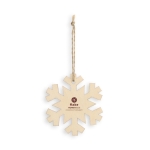 Set van 3 houten kerstversieringen om op te hangen Forest kleur naturel afbeelding met logo 2