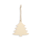 Set van 3 houten kerstversieringen om op te hangen Forest kleur naturel tweede weergave