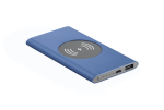 Draadloze oplader en powerbank van 4.000 mAh Powercard Chargepad kleur blauw
