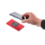 Draadloze oplader en powerbank van 4.000 mAh Powercard Chargepad kleur rood derde weergave