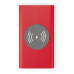 Draadloze oplader en powerbank van 4.000 mAh Powercard Chargepad kleur rood