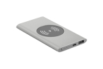 Draadloze oplader en powerbank van 4.000 mAh Powercard Chargepad kleur zilver