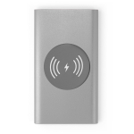 Draadloze oplader en powerbank van 4.000 mAh Powercard Chargepad kleur zilver