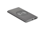 Draadloze oplader en powerbank van 4.000 mAh Powercard Chargepad kleur donkergrijs