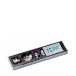 Set van 6 kerstornamenten met logo kleur zilver weergave met bedrukking