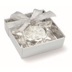 Stervormig glazen theelichthouder Crystal kleur zilver