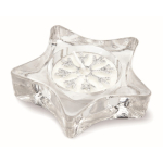 Stervormig glazen theelichthouder Crystal kleur zilver tweede weergave