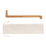 Bamboe laptop- en tabletstandaard in individuele tas Bamboo kleur hout tweede weergave