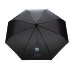 Opvouwbare paraplu van gerecycled plastic Ø95 Aware RPET kleur zwart weergave met logo