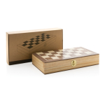 Opvouwbare schaakset om cadeau te geven kleur bruin weergave met doos