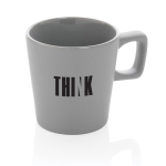 Mok met glanzende binnenkant en matte buitenkant 300 ml Long kleur grijs weergave met logo