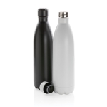 Grote roestvrijstalen thermosfles van 1 liter Lifestyle Premium kleur zwart algemene weergave