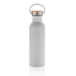 Enkelwandige stalen fles met deksel en handvat, 700 ml Clip Neck kleur wit tweede weergave