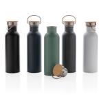 Enkelwandige stalen fles met deksel en handvat, 700 ml Clip Neck kleur groen algemene weergave