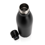Grote stalen fles met thermosfunctie 750ml kleur zwart vierde weergave