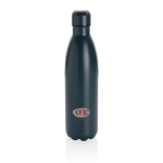 Grote stalen fles met thermosfunctie 750ml Lifestyle Premium kleur donkerblauw weergave met logo