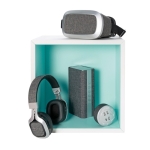 Comfortabele opvouwbare koptelefoon met stoffen details BT 4.0 Vogue kleur grijs algemene weergave