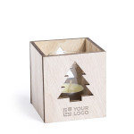 Vanille geurkaars in kerstboomdoos Xmas Tree met jouw bedrukking