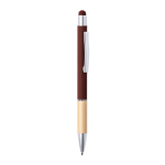 Pen van aluminium en bamboe met blauwe inkt graveren Touch kleur rood  negende weergave