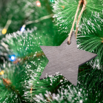 Zwarte stervormige hanger met touw Star kleur donkergrijs derde weergave