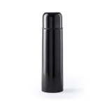 Stalen bedrukte thermosfles met bekerdop 500ml Basic XL kleur zwart  negende weergave