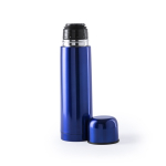 Stalen bedrukte thermosfles met bekerdop 500ml Basic XL kleur blauw tweede weergave