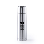 Stalen bedrukte thermosfles met bekerdop 500ml Basic XL met jouw bedrukking