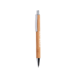 Bamboe pennen met metale clip en blauwe inkt Bamboo Nature met jouw bedrukking
