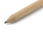 Houten potlood met mini-gum Mini Round kleur naturel tweede weergave