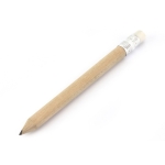 Houten potlood met mini-gum Mini Round kleur naturel vierde weergave