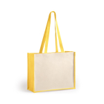 Duurzame gelamineerde jute en katoenen tas 12 kg Beach Budget kleur geel  negende weergave