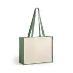 Duurzame gelamineerde jute en katoenen tas 12 kg Beach Budget kleur groen  negende weergave