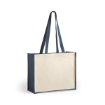 Duurzame gelamineerde jute en katoenen tas 12 kg Beach Budget kleur marineblauw  negende weergave