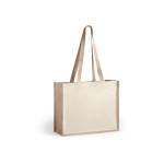 Duurzame gelamineerde jute en katoenen tas 12 kg Beach Budget kleur naturel  negende weergave