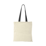 Katoenen tas met lange gekleurde hengsels 100 g/m2 Cotton Colour kleur zwart tweede weergave voorkant