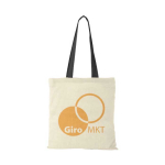 Katoenen tas met lange gekleurde hengsels 100 g/m2 Cotton Colour kleur zwart tweede weergave zeefdruk