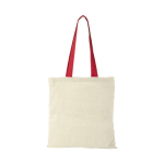 Katoenen tas met lange gekleurde hengsels 100 g/m2 Cotton Colour kleur rood weergave voorkant